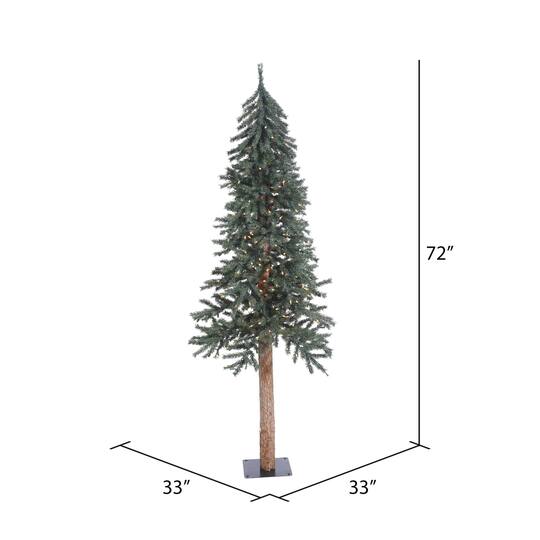 6ft. Pre-Lit Natural Bark Alpine Artificial Christmas Tree, Warm White Dura-Lit® LED Lights